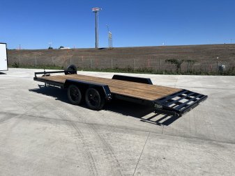New 2025 Southland 20’=18’flat + 2’ dovetail Flatbed 2-3500lb axles = 7K Trailer with side Slide In Ramps