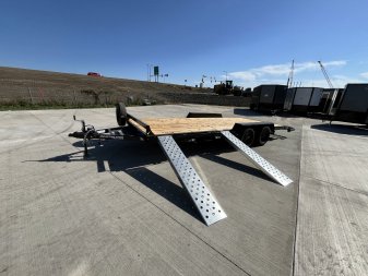 New 2025 Southland 20’=18’flat + 2’ dovetail Flatbed 2-3500lb axles = 7K Trailer with side Slide In Ramps