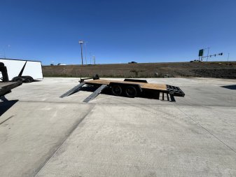 New 2025 Southland 20’=18’flat + 2’ dovetail Flatbed 2-3500lb axles = 7K Trailer with side Slide In Ramps