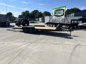 New 2025 Southland 20’=18’flat + 2’ dovetail Flatbed 2-3500lb axles = 7K Trailer with side Slide In Ramps