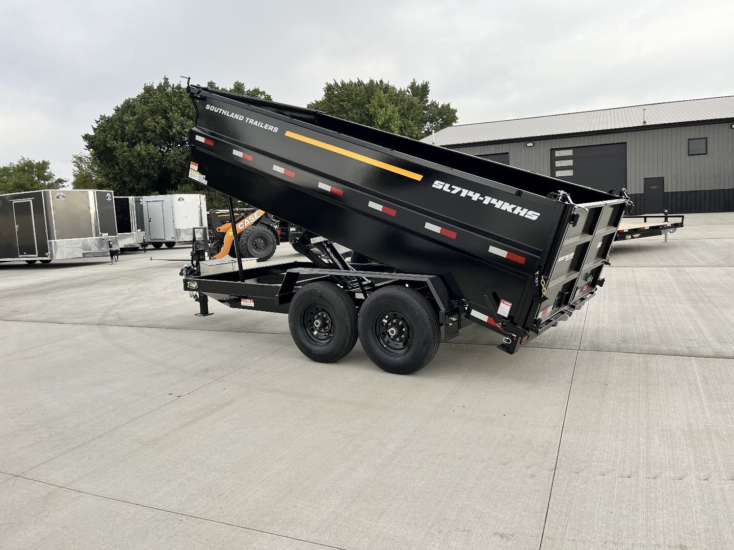 New RARE HUGE DISCOUNT NEW 2026 Southland 14ft Low Profile HIGH SIDE Dump Trailer 2-7000 lb axles = 14K with Ramps and TARP