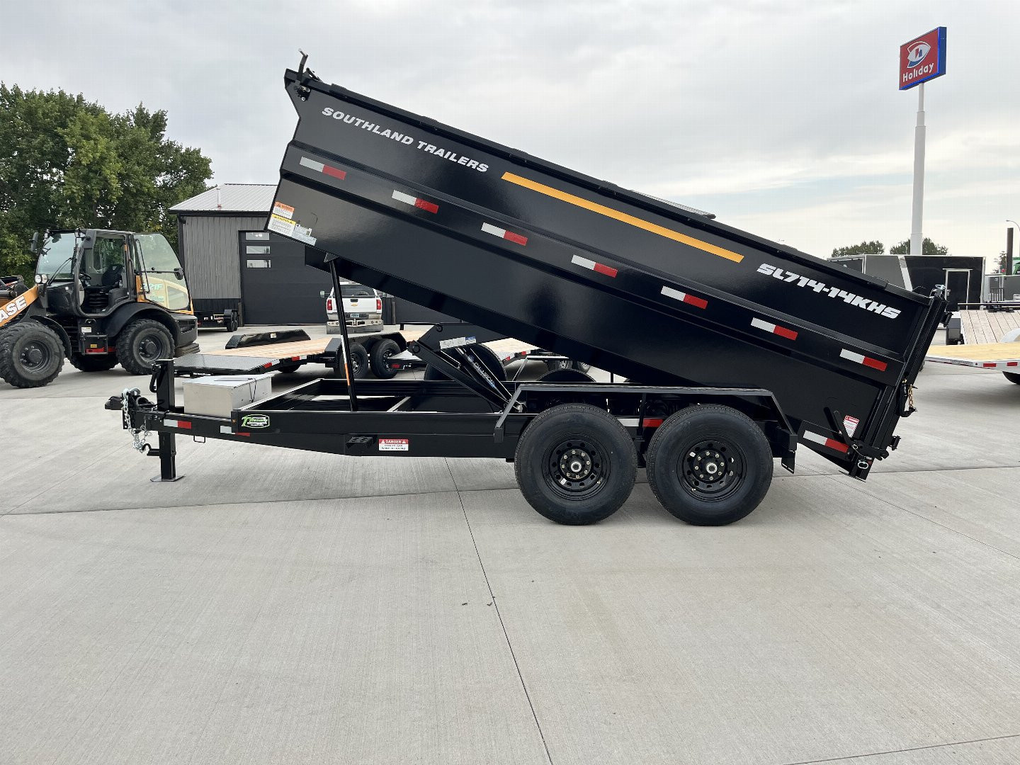 New RARE HUGE DISCOUNT NEW 2026 Southland 14ft Low Profile HIGH SIDE Dump Trailer 2-7000 lb axles = 14K with Ramps and TARP