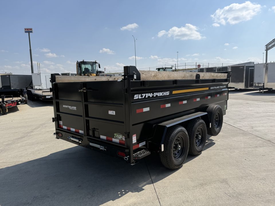 New NEW 2026 Southland 14ft Low Profile HIGH SIDE Dump Trailer 2-7000 lb axles = 14K with Ramps and TARP
