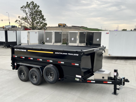 New RARE HUGE DISCOUNT NEW 2026 Southland 14ft Low Profile HIGH SIDE Dump Trailer 2-7000 lb axles = 14K with Ramps and TARP
