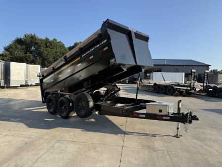 New NEW 2026 Southland 14ft Low Profile HIGH SIDE Dump Trailer 2-7000 lb axles = 14K with Ramps and TARP