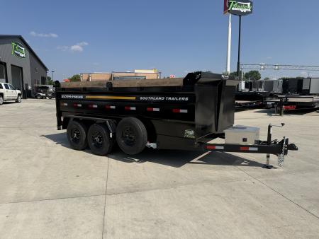 New NEW 2026 Southland 14ft Low Profile HIGH SIDE Dump Trailer 2-7000 lb axles = 14K with Ramps and TARP