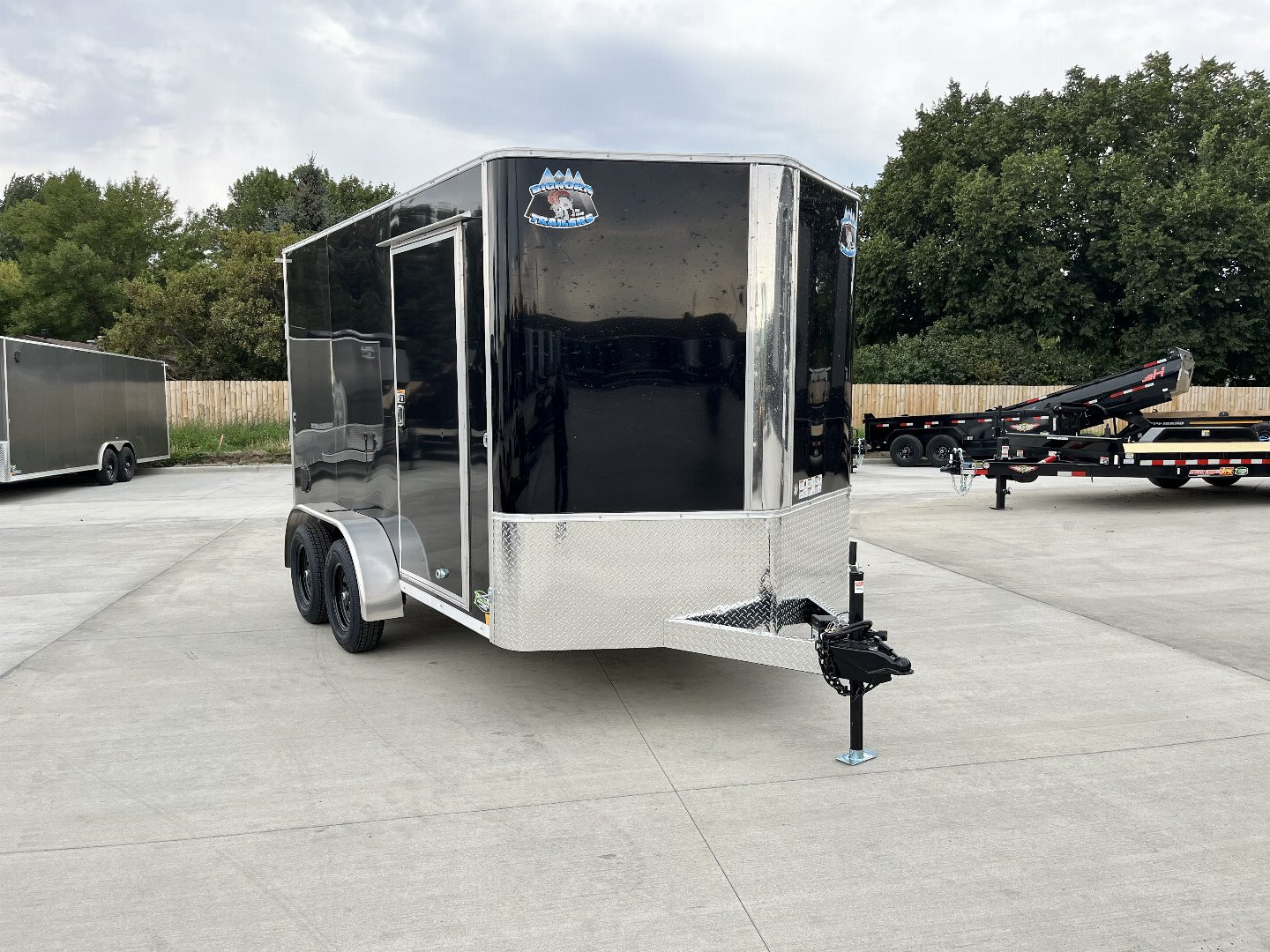 New 2025  Bighorn R&M 7x12+2’V Rear Ramp Enclosed Cargo Trailer TTrailersND.com