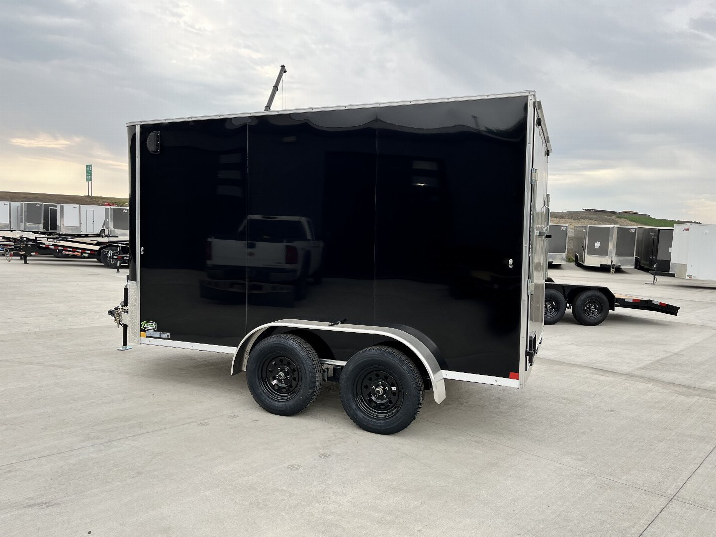 New 2025  Bighorn R&M 7x12+2’V Rear Ramp Enclosed Cargo Trailer TTrailersND.com