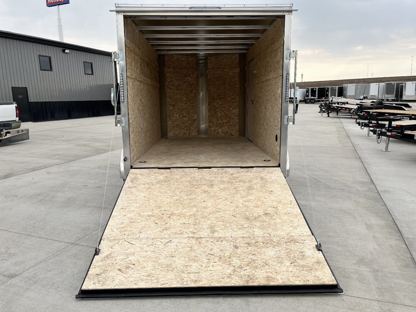 New 2025  Bighorn R&M 7x12+2’V Rear Ramp Enclosed Cargo Trailer TTrailersND.com
