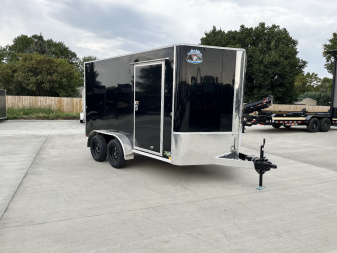 New 2025  Bighorn R&M 7x12+2’V Rear Ramp Enclosed Cargo Trailer TTrailersND.com