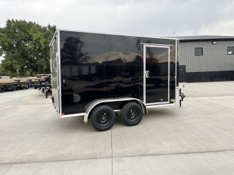 New 2025  Bighorn R&M 7x12+2’V Rear Ramp Enclosed Cargo Trailer TTrailersND.com
