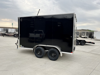 New 2025  Bighorn R&M 7x12+2’V Rear Ramp Enclosed Cargo Trailer TTrailersND.com