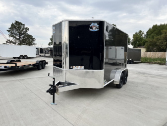 New 2025  Bighorn R&M 7x12+2’V Rear Ramp Enclosed Cargo Trailer TTrailersND.com