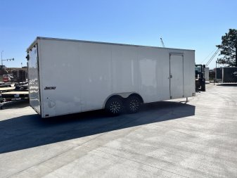 Used 2022 Pace American 8.5x24+2v dovetail 7ft tall aluminum wheels enclosed cargo car hauler trailer