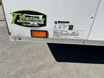 Used 2022 Pace American 8.5x24+2v dovetail 7ft tall aluminum wheels enclosed cargo car hauler trailer