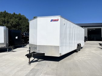 Used 2022 Pace American 8.5x24+2v dovetail 7ft tall aluminum wheels enclosed cargo car hauler trailer