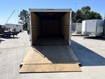 Used 2022 Pace American 8.5x24+2v dovetail 7ft tall aluminum wheels enclosed cargo car hauler trailer