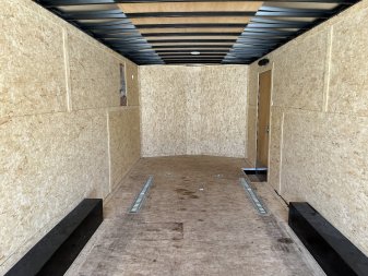Used 2022 Pace American 8.5x24+2v dovetail 7ft tall aluminum wheels enclosed cargo car hauler trailer
