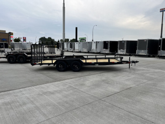 New NEW 2025 H&H 82"x18' Flatbed 2-3500lb axles = 7K Railside Utility