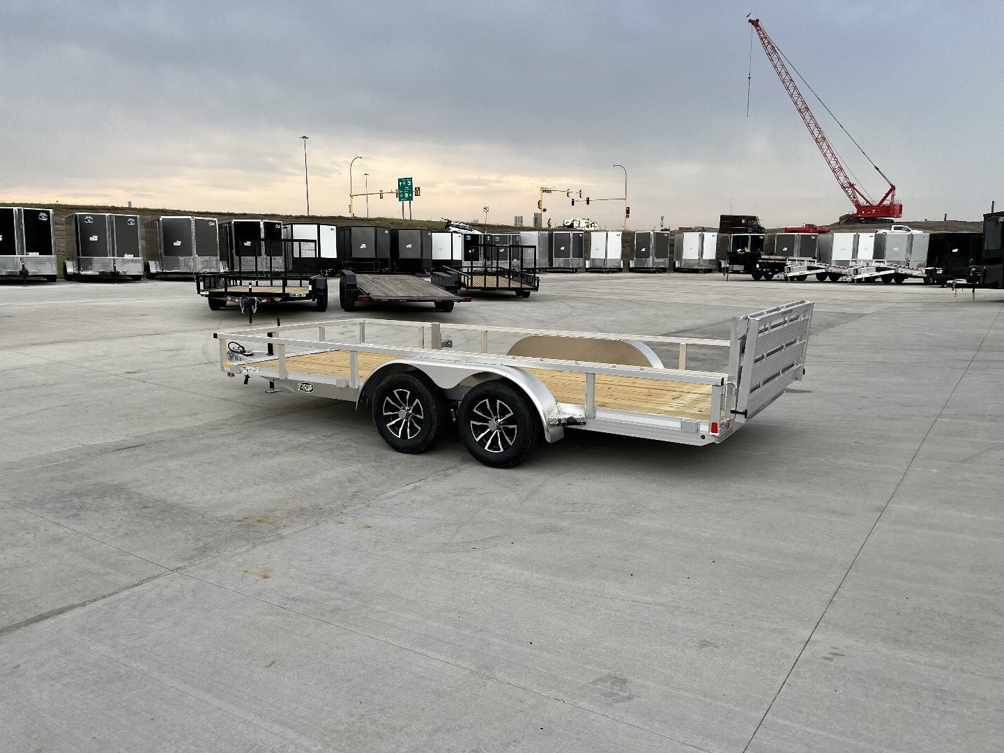 New NEW 2026 H&H 82"x16' Aluminum 2-3500lb axles = 7K Railside Utility bi-fold ramp, Aluminum Wheels