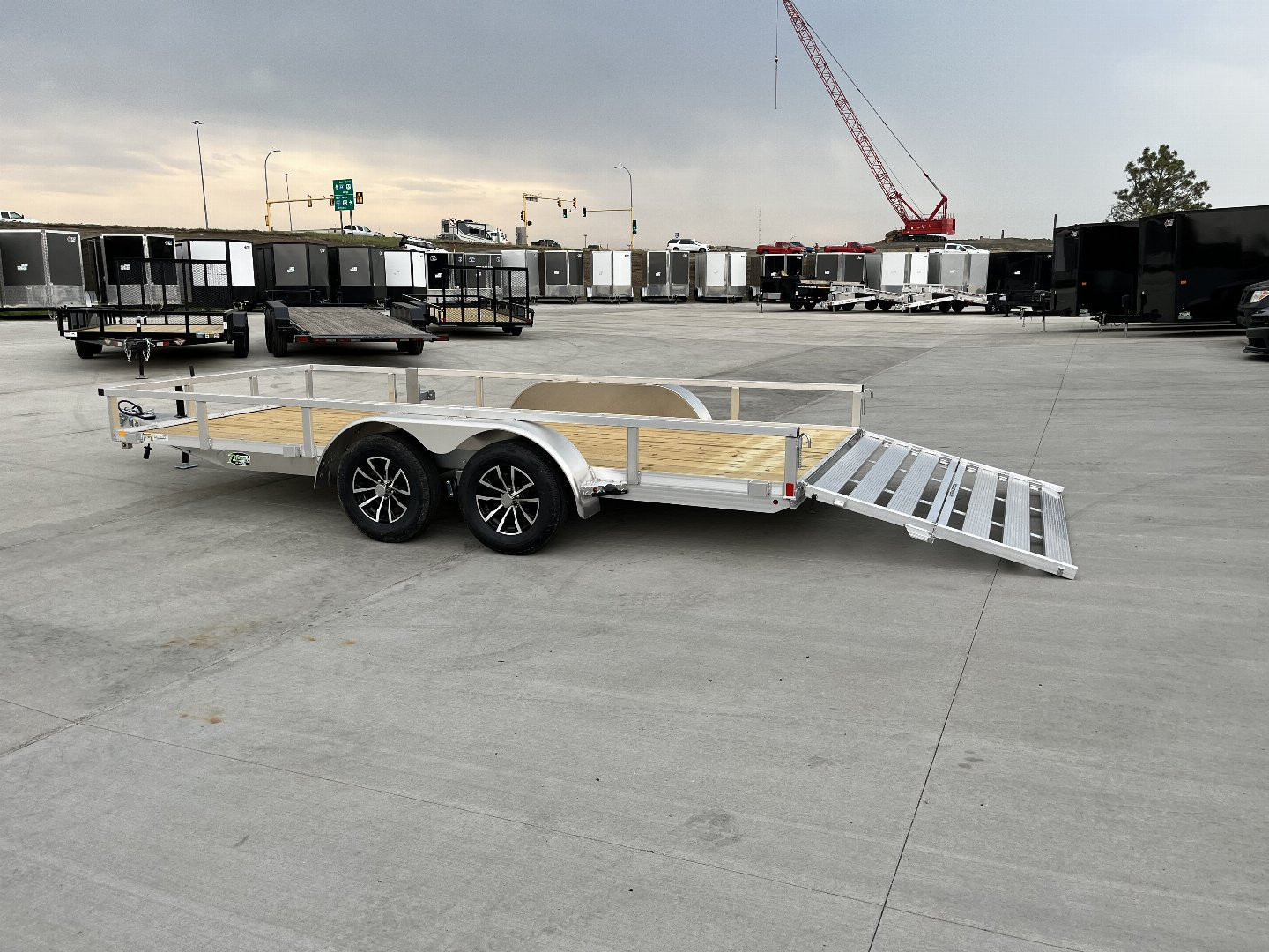 New NEW 2026 H&H 82"x16' Aluminum 2-3500lb axles = 7K Railside Utility bi-fold ramp, Aluminum Wheels
