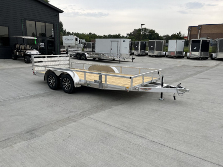 New NEW 2026 H&H 82"x16' Aluminum 2-3500lb axles = 7K Railside Utility bi-fold ramp, Aluminum Wheels