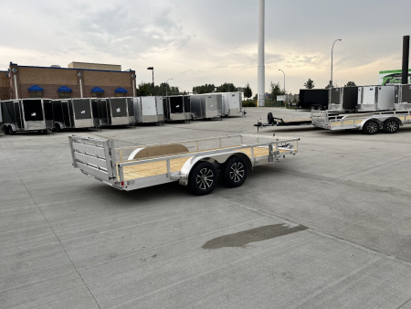 New NEW 2026 H&H 82"x16' Aluminum 2-3500lb axles = 7K Railside Utility bi-fold ramp, Aluminum Wheels