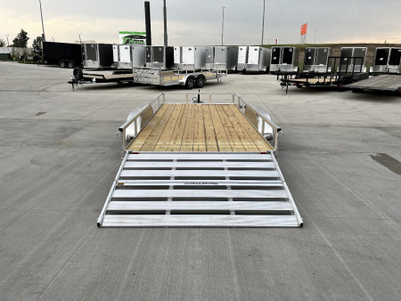 New NEW 2026 H&H 82"x16' Aluminum 2-3500lb axles = 7K Railside Utility bi-fold ramp, Aluminum Wheels