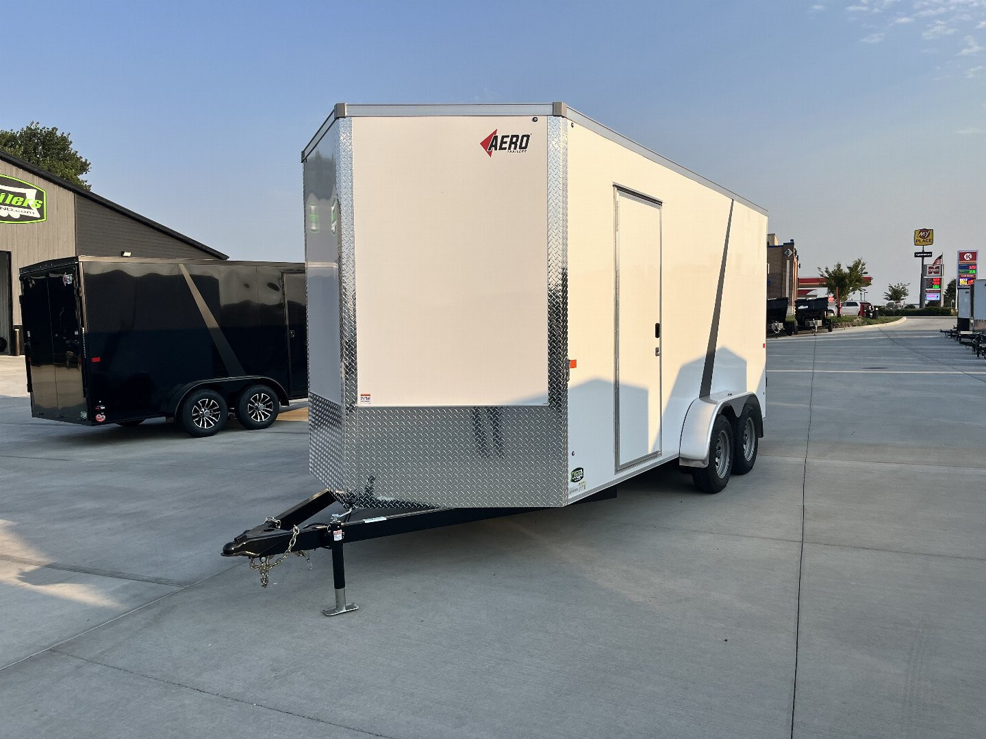 New 2026 Aero 7x16+2V 87” TALL, WHITE Interior, QUALITY, rear 83.5” Door Opening Enclosed Cargo Trailer