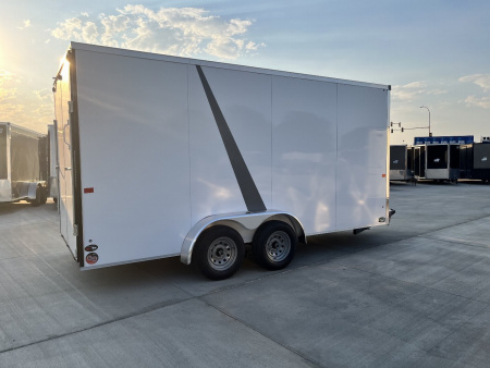 New 2026 Aero 7x16+2V 87” TALL, WHITE Interior, QUALITY, rear 83.5” Door Opening Enclosed Cargo Trailer