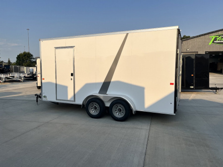 New 2026 Aero 7x16+2V 87” TALL, WHITE Interior, QUALITY, rear 83.5” Door Opening Enclosed Cargo Trailer