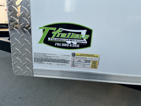 New 2026 Aero 7x16+2V 87” TALL, WHITE Interior, QUALITY, rear 83.5” Door Opening Enclosed Cargo Trailer