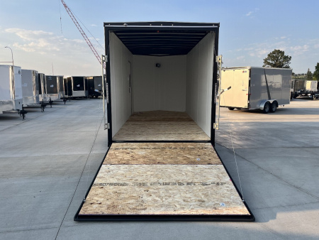 New 2026 Aero 7x16+2V 87” TALL, WHITE Interior, QUALITY, rear 83.5” Door Opening Enclosed Cargo Trailer