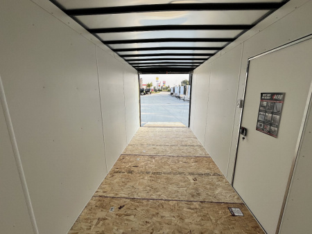 New 2026 Aero 7x16+2V 87” TALL, WHITE Interior, QUALITY, rear 83.5” Door Opening Enclosed Cargo Trailer