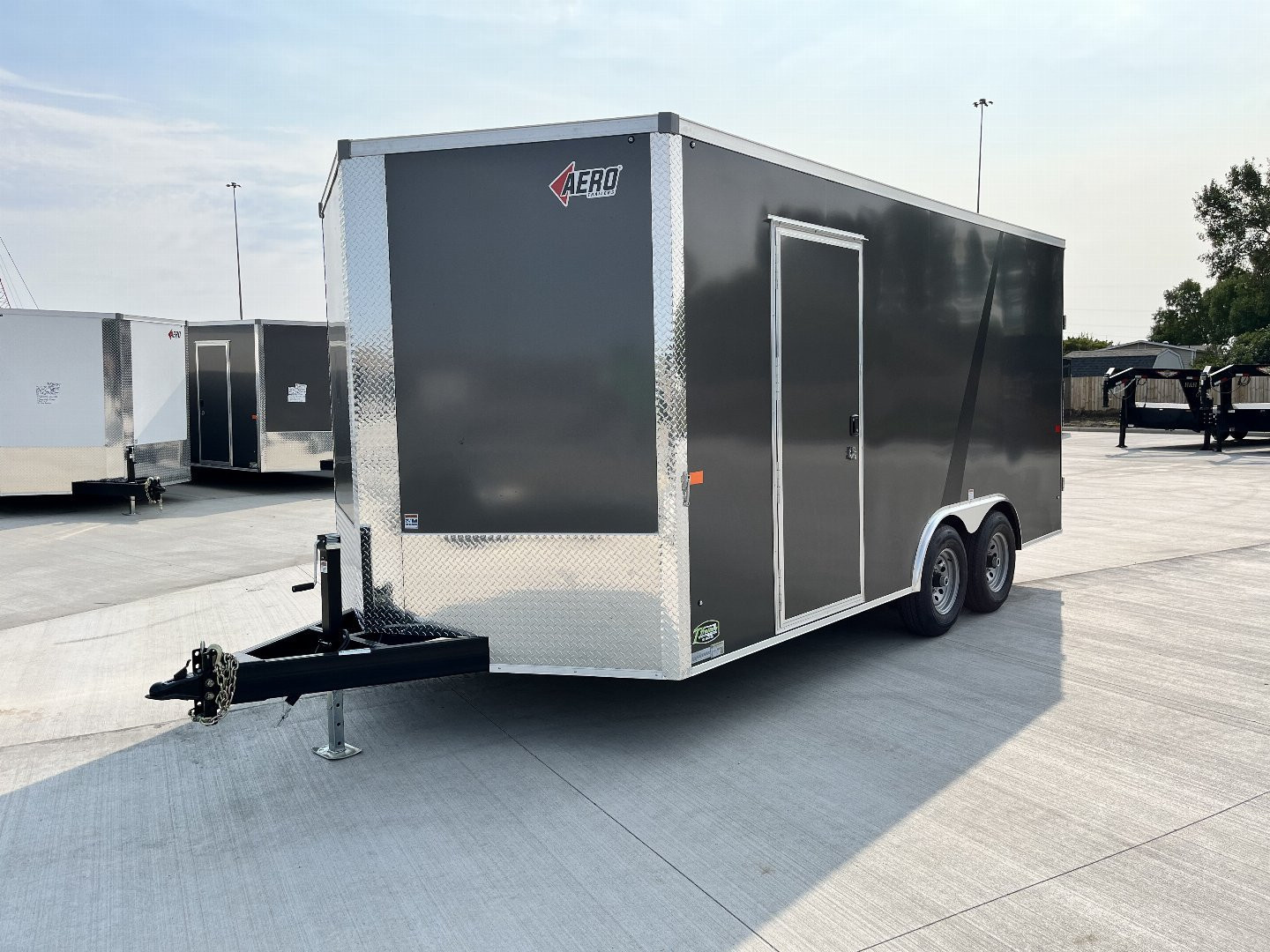 New 2026 AERO 8.5x16 +2’V 7’ TALL, WHITE Interior, 10K QUALITY Enclosed Rear Ramp Car Hauler Cargo Trailer