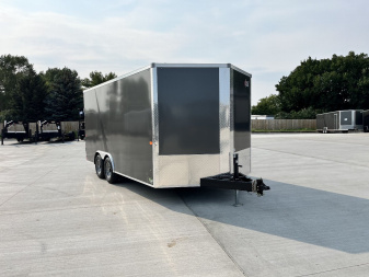 New 2026 AERO 8.5x16 +2’V 7’ TALL, WHITE Interior, 10K QUALITY Enclosed Rear Ramp Car Hauler Cargo Trailer