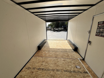 New 2026 AERO 8.5x16 +2’V 7’ TALL, WHITE Interior, 10K QUALITY Enclosed Rear Ramp Car Hauler Cargo Trailer