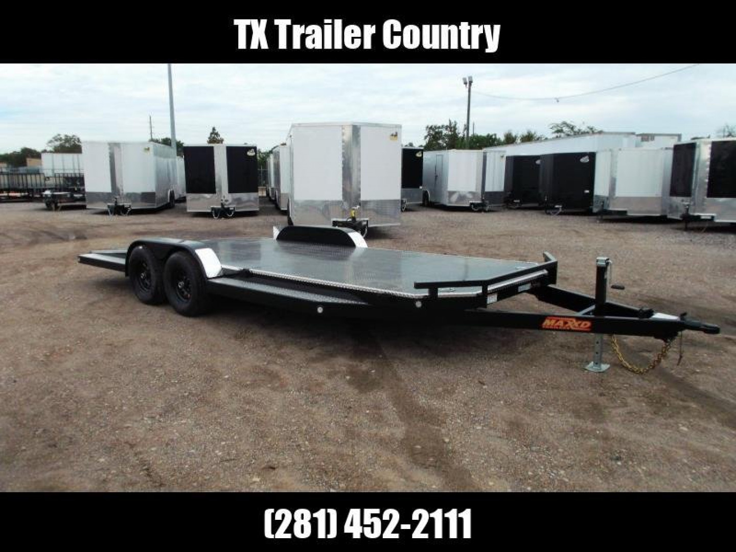 New 2023 MAXXD 83X20 10K N6X Steel Deck Car Hauler / Racing Trailer / 5200# Axles / Powder Coated / All Tubing Frame / LEDs / Steel Deck