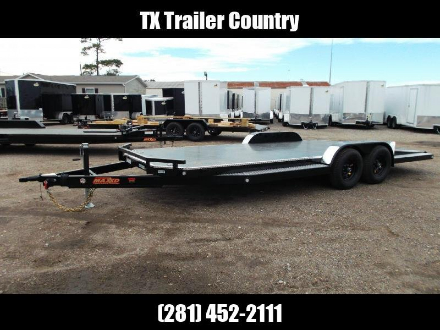 New 2023 MAXXD 83X20 10K N6X Steel Deck Car Hauler / Racing Trailer / 5200# Axles / Powder Coated / All Tubing Frame / LEDs / Steel Deck