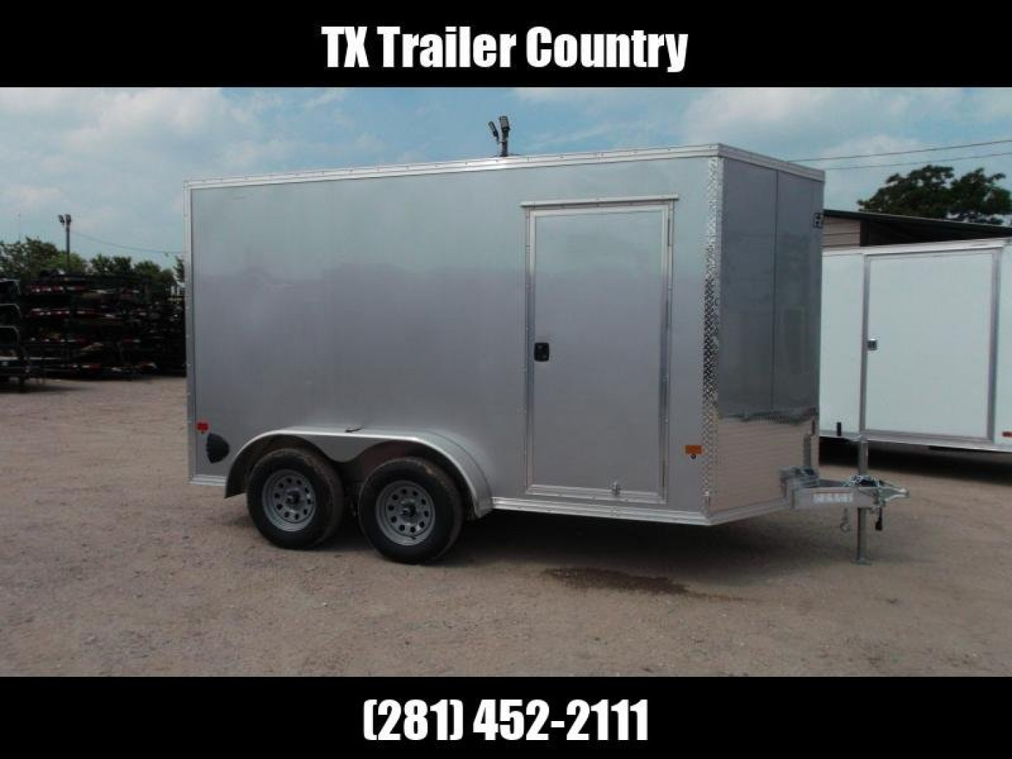 New WOW SPECIAL - 2023 Alcom EZ Hauler 7x12 Cargo Trailer / Enclosed Trailer / ALL Aluminum Construction / 6'6" Interior / Ramp / .030 Silver FULLY Screwless Exterior