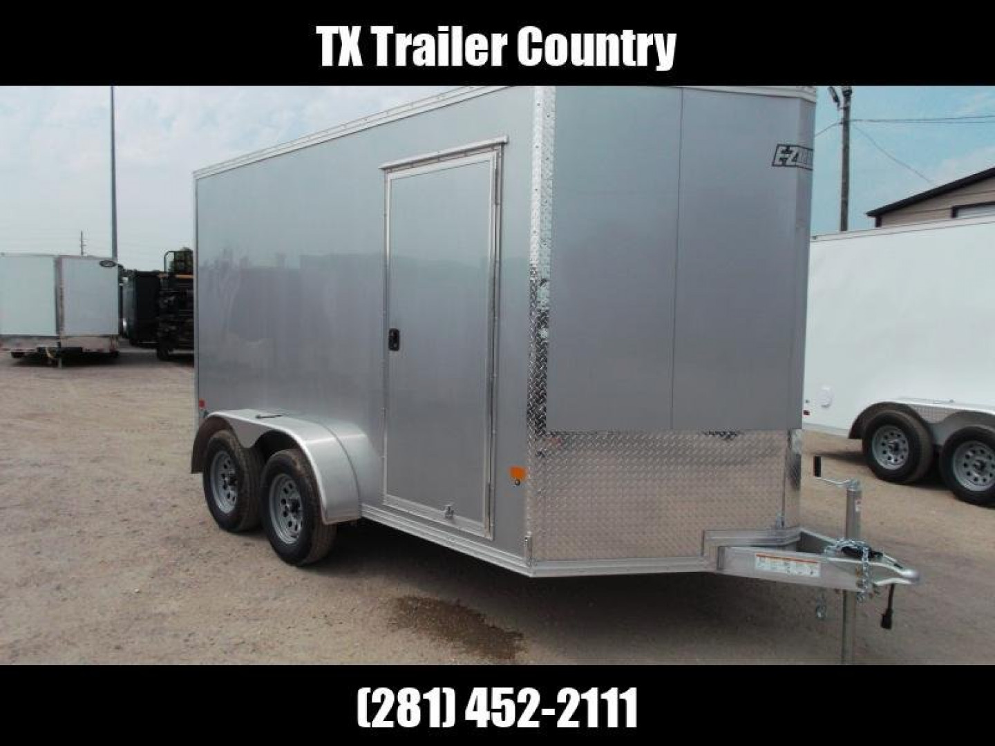 New WOW SPECIAL - 2023 Alcom EZ Hauler 7x12 Cargo Trailer / Enclosed Trailer / ALL Aluminum Construction / 6'6" Interior / Ramp / .030 Silver FULLY Screwless Exterior