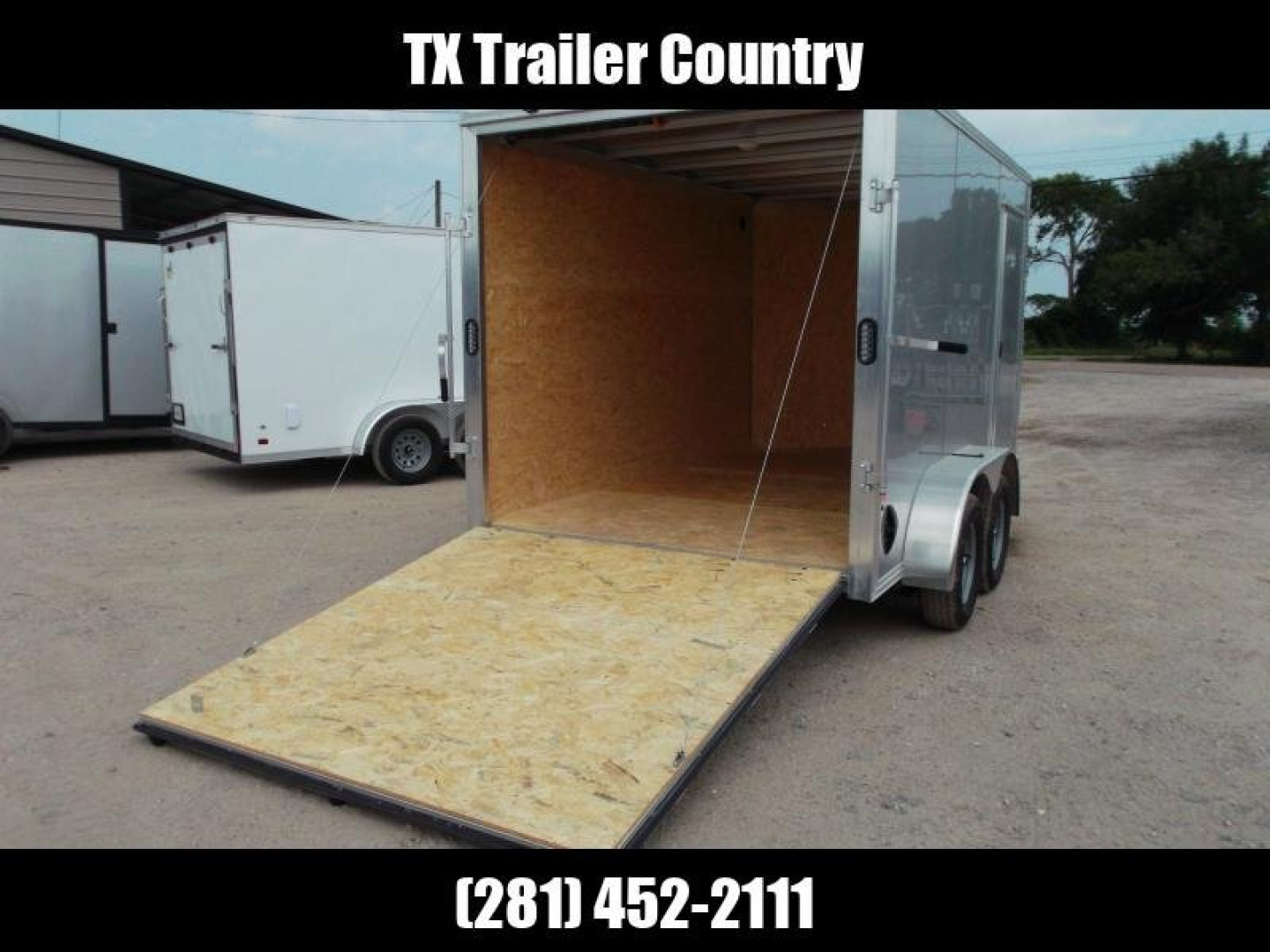 New WOW SPECIAL - 2023 Alcom EZ Hauler 7x12 Cargo Trailer / Enclosed Trailer / ALL Aluminum Construction / 6'6" Interior / Ramp / .030 Silver FULLY Screwless Exterior