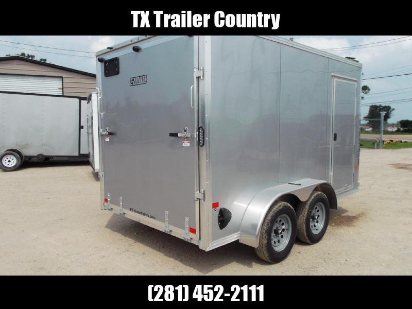 New WOW SPECIAL - 2023 Alcom EZ Hauler 7x12 Cargo Trailer / Enclosed Trailer / ALL Aluminum Construction / 6'6" Interior / Ramp / .030 Silver FULLY Screwless Exterior