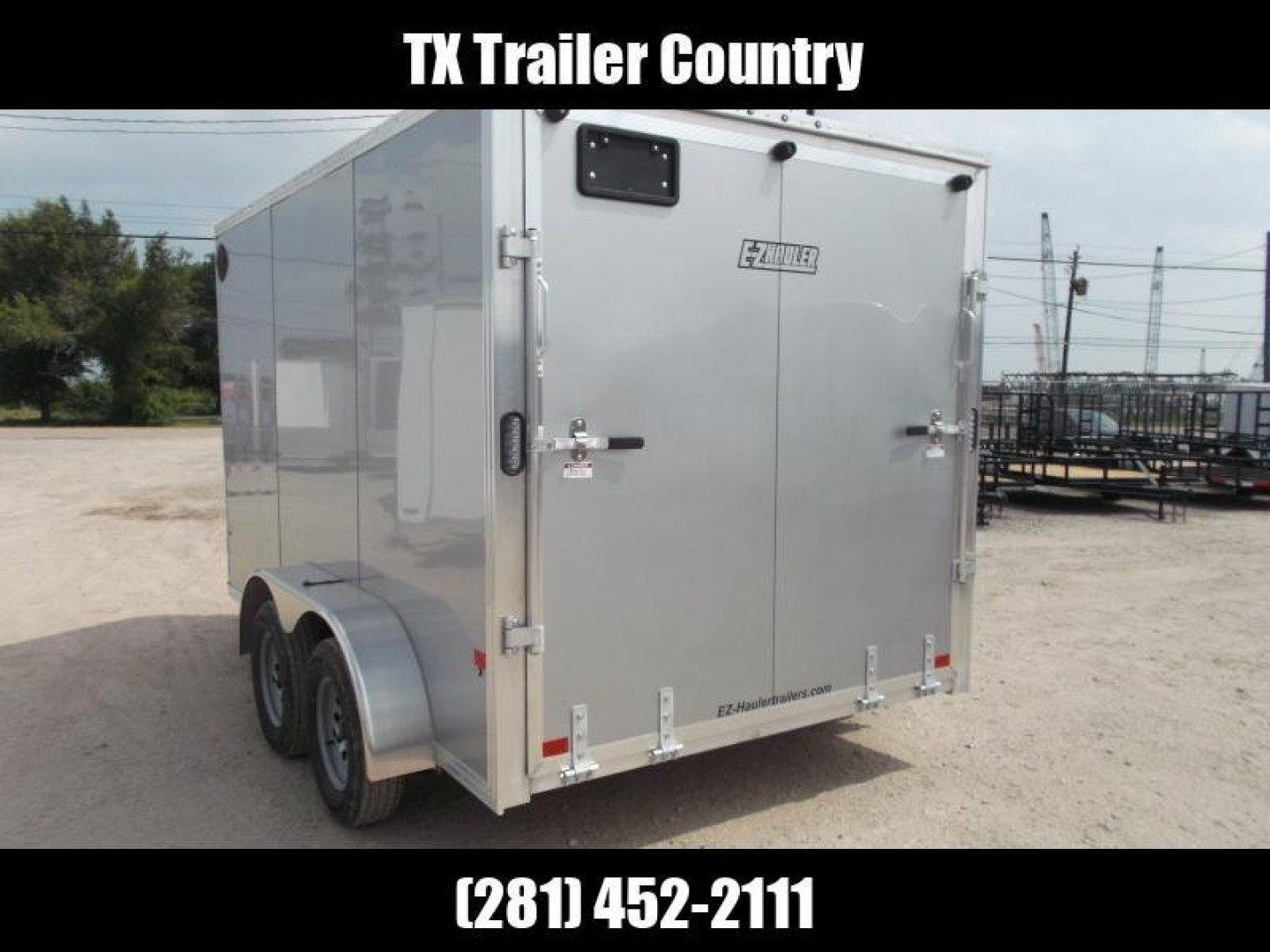 New WOW SPECIAL - 2023 Alcom EZ Hauler 7x12 Cargo Trailer / Enclosed Trailer / ALL Aluminum Construction / 6'6" Interior / Ramp / .030 Silver FULLY Screwless Exterior