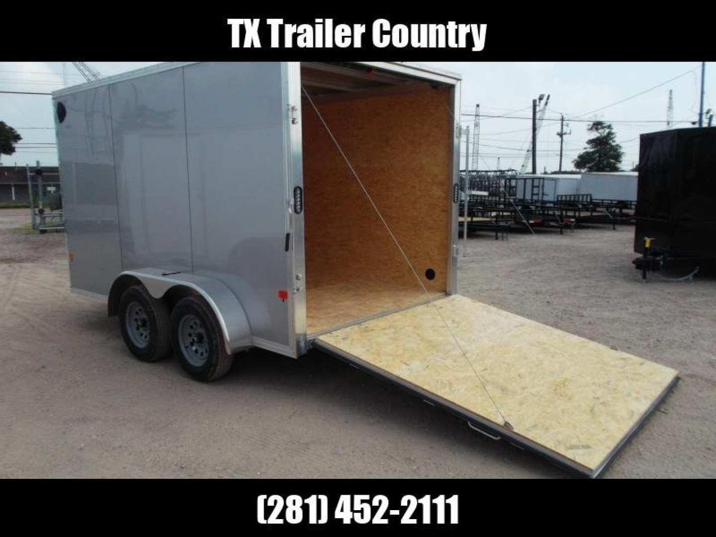 New WOW SPECIAL - 2023 Alcom EZ Hauler 7x12 Cargo Trailer / Enclosed Trailer / ALL Aluminum Construction / 6'6" Interior / Ramp / .030 Silver FULLY Screwless Exterior
