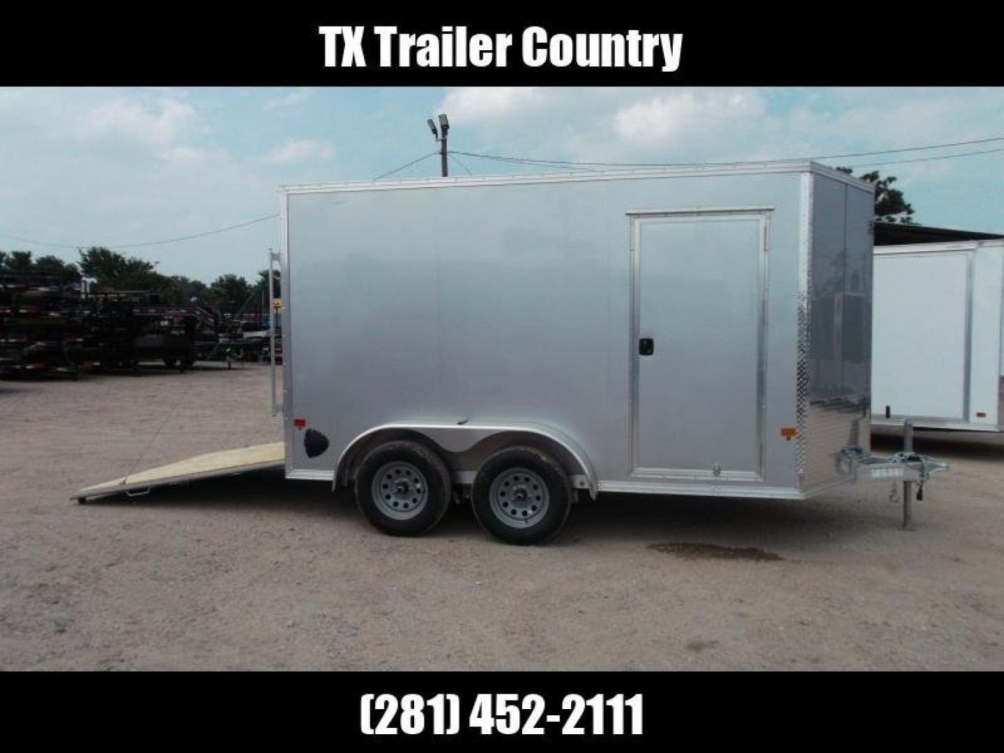 New WOW SPECIAL - 2023 Alcom EZ Hauler 7x12 Cargo Trailer / Enclosed Trailer / ALL Aluminum Construction / 6'6" Interior / Ramp / .030 Silver FULLY Screwless Exterior