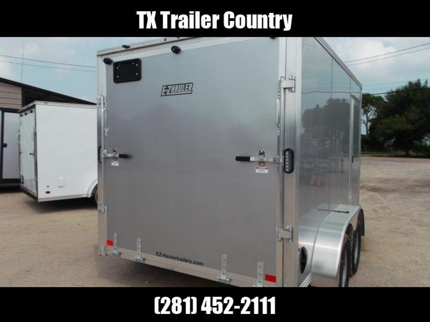 New WOW SPECIAL - 2023 Alcom EZ Hauler 7x12 Cargo Trailer / Enclosed Trailer / ALL Aluminum Construction / 6'6" Interior / Ramp / .030 Silver FULLY Screwless Exterior