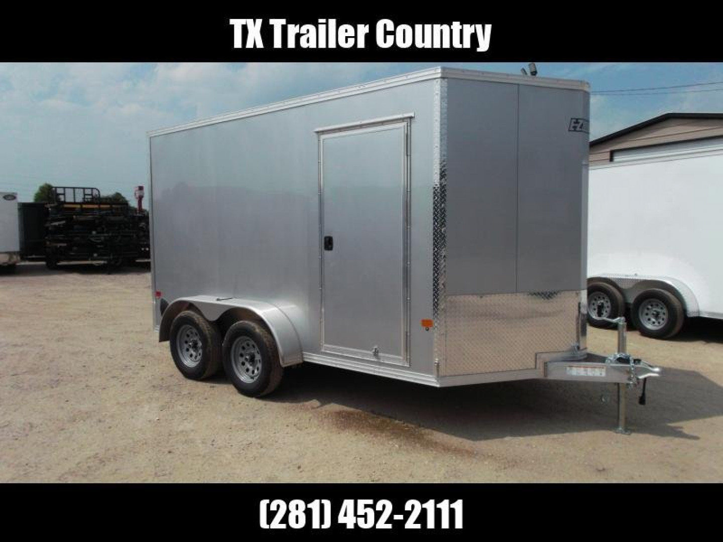 New WOW SPECIAL - 2023 Alcom EZ Hauler 7x12 Cargo Trailer / Enclosed Trailer / ALL Aluminum Construction / 6'6" Interior / Ramp / .030 Silver FULLY Screwless Exterior
