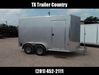 New WOW SPECIAL - 2023 Alcom EZ Hauler 7x12 Cargo Trailer / Enclosed Trailer / ALL Aluminum Construction / 6'6" Interior / Ramp / .030 Silver FULLY Screwless Exterior