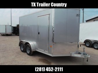 New WOW SPECIAL - 2023 Alcom EZ Hauler 7x12 Cargo Trailer / Enclosed Trailer / ALL Aluminum Construction / 6'6" Interior / Ramp / .030 Silver FULLY Screwless Exterior